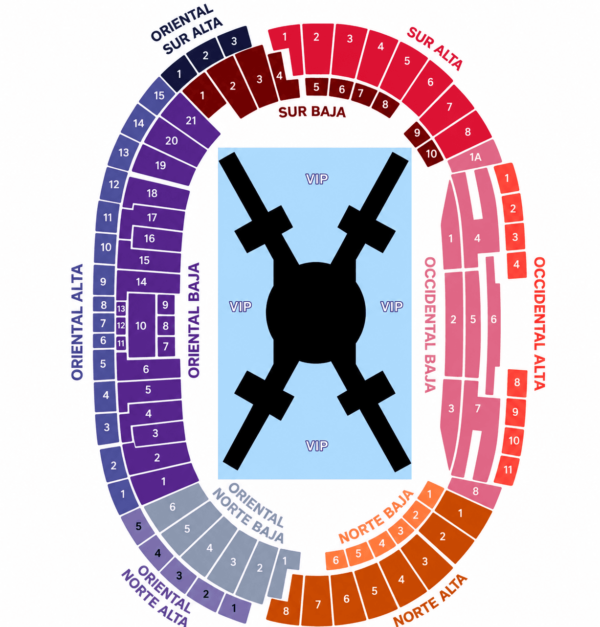Estadio El Campín — Mapa de ubicaciones